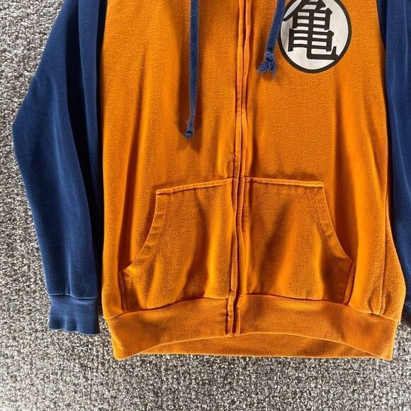 Dragon Ball Z Hoodie Sweatshirt Mens Medium Orange Blue Goku Kama Symbol Casual - Picture 5 of 11